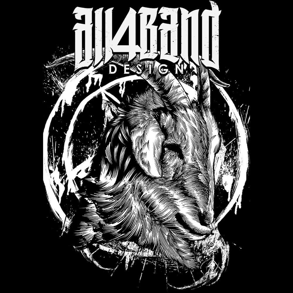Black-and-white band artwork featuring a goat in profile with a distressed circular background.