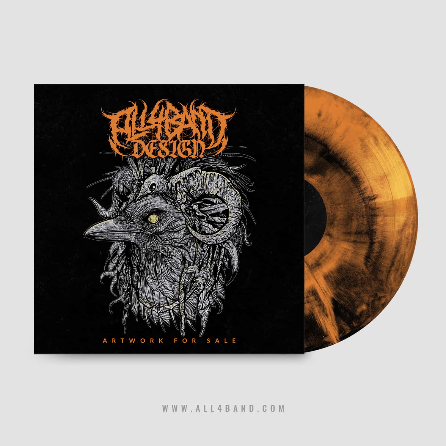 Album cover art for metal bands titled Witch Crow