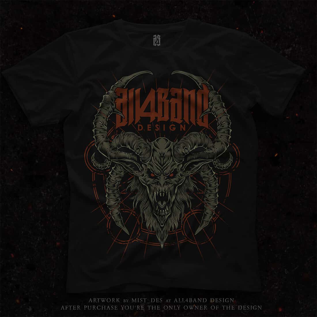 Shirt design 'Six-horned demon'