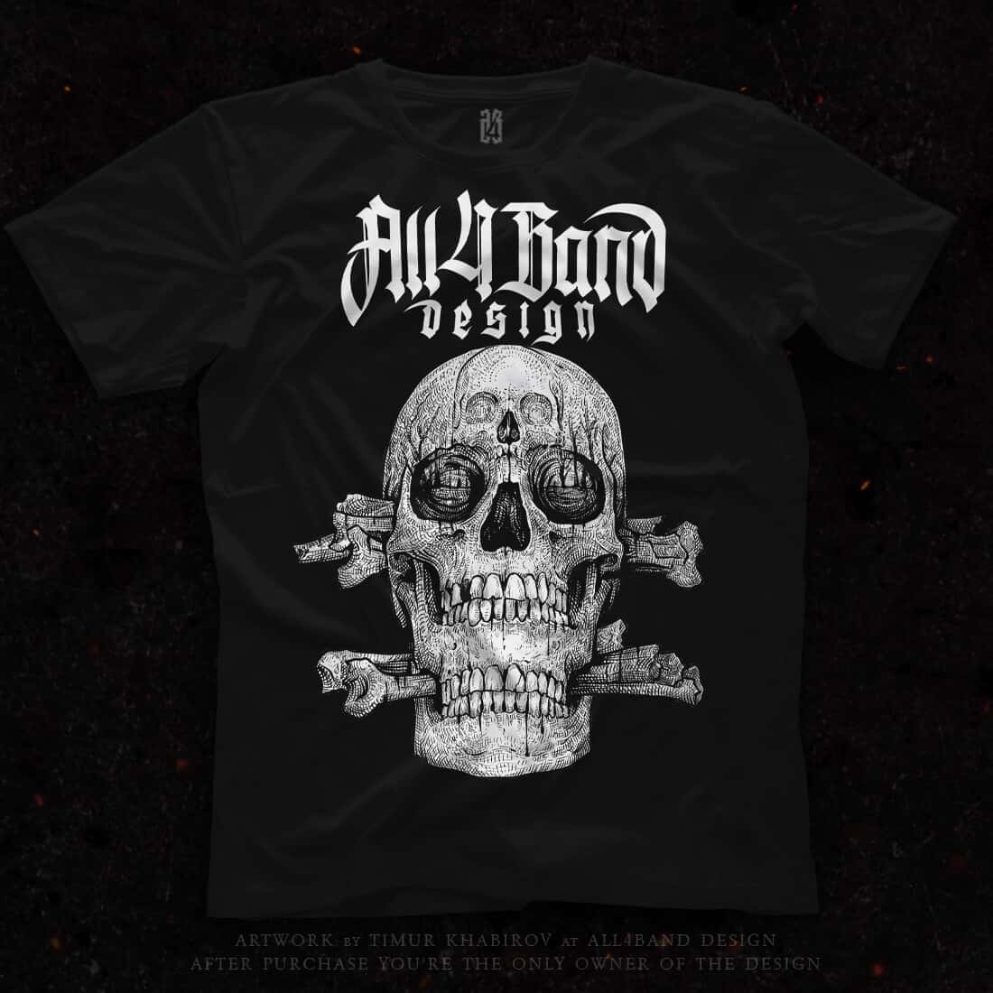 Shirt design 'Double Skull' for sale