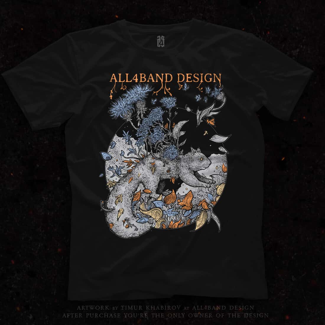 Shirt design 'Blossoming Squirrel'