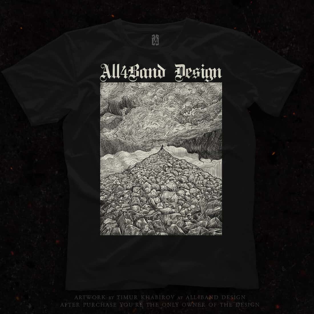 Shirt design 'Mountain of Stones' for sale