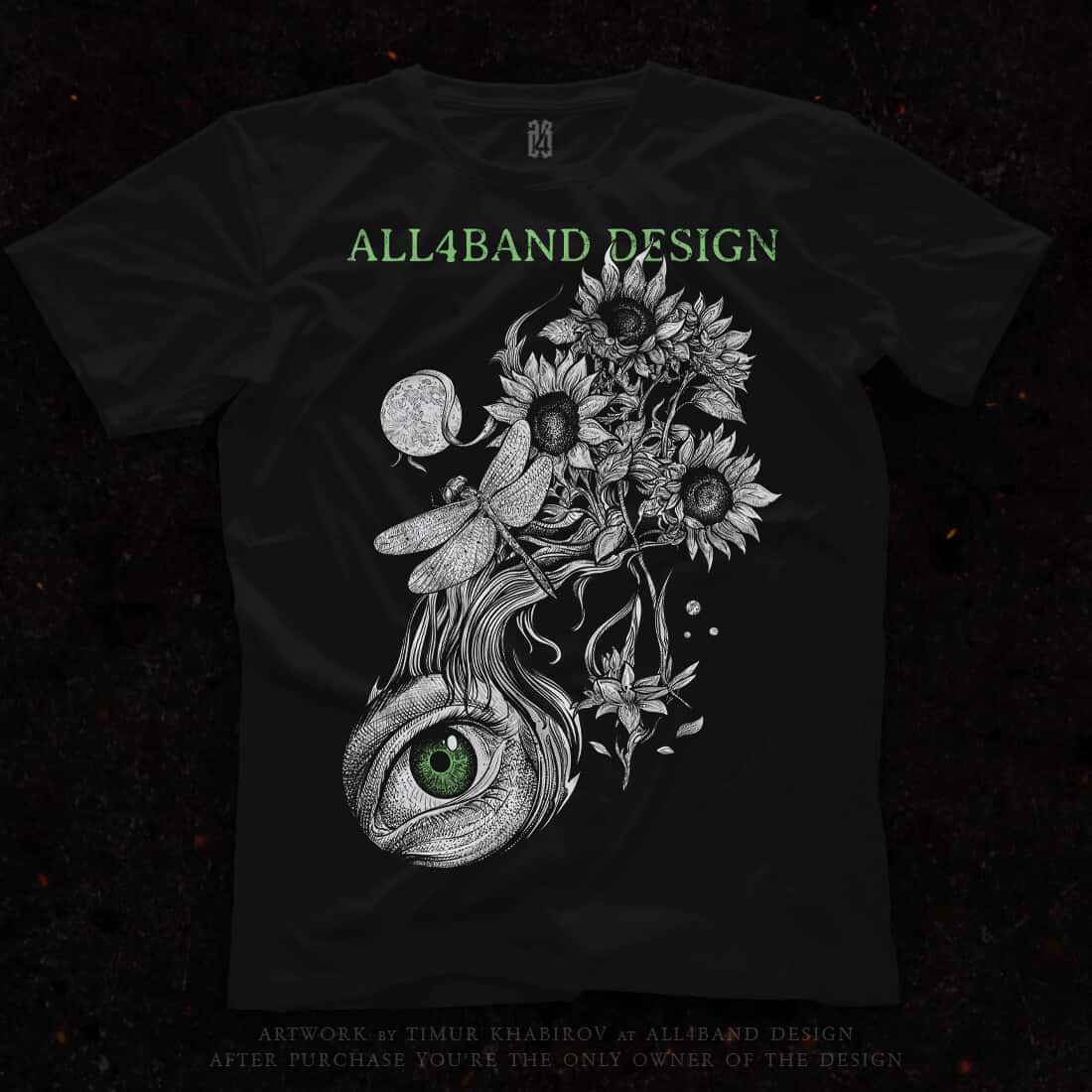 Shirt design 'Moon Dragonfly'