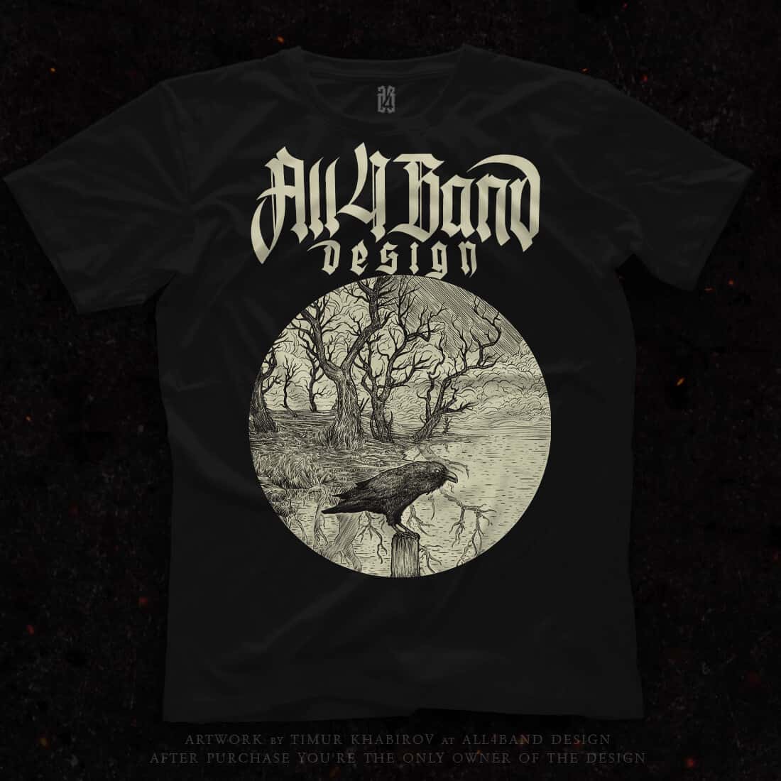 Shirt design 'Raven On The Shore'