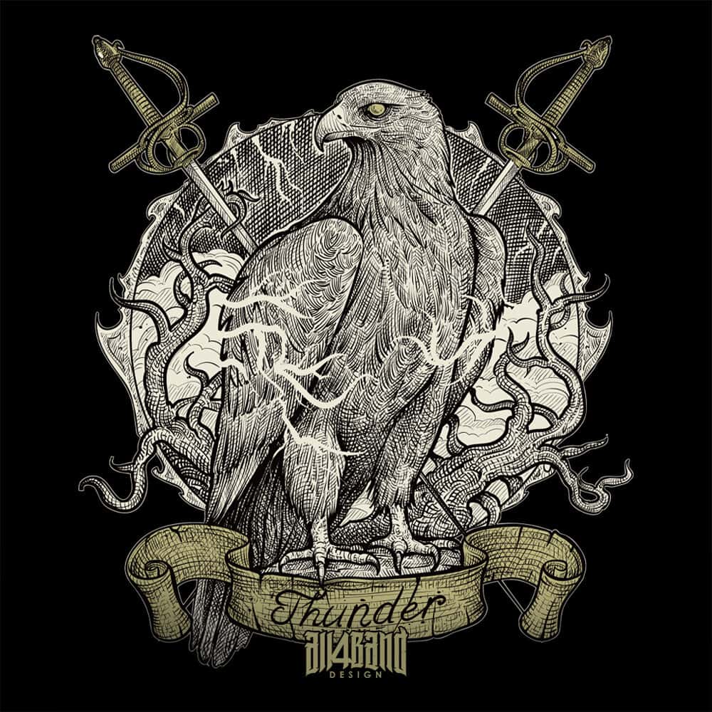 Metal band artwork titled Bird of Thunder