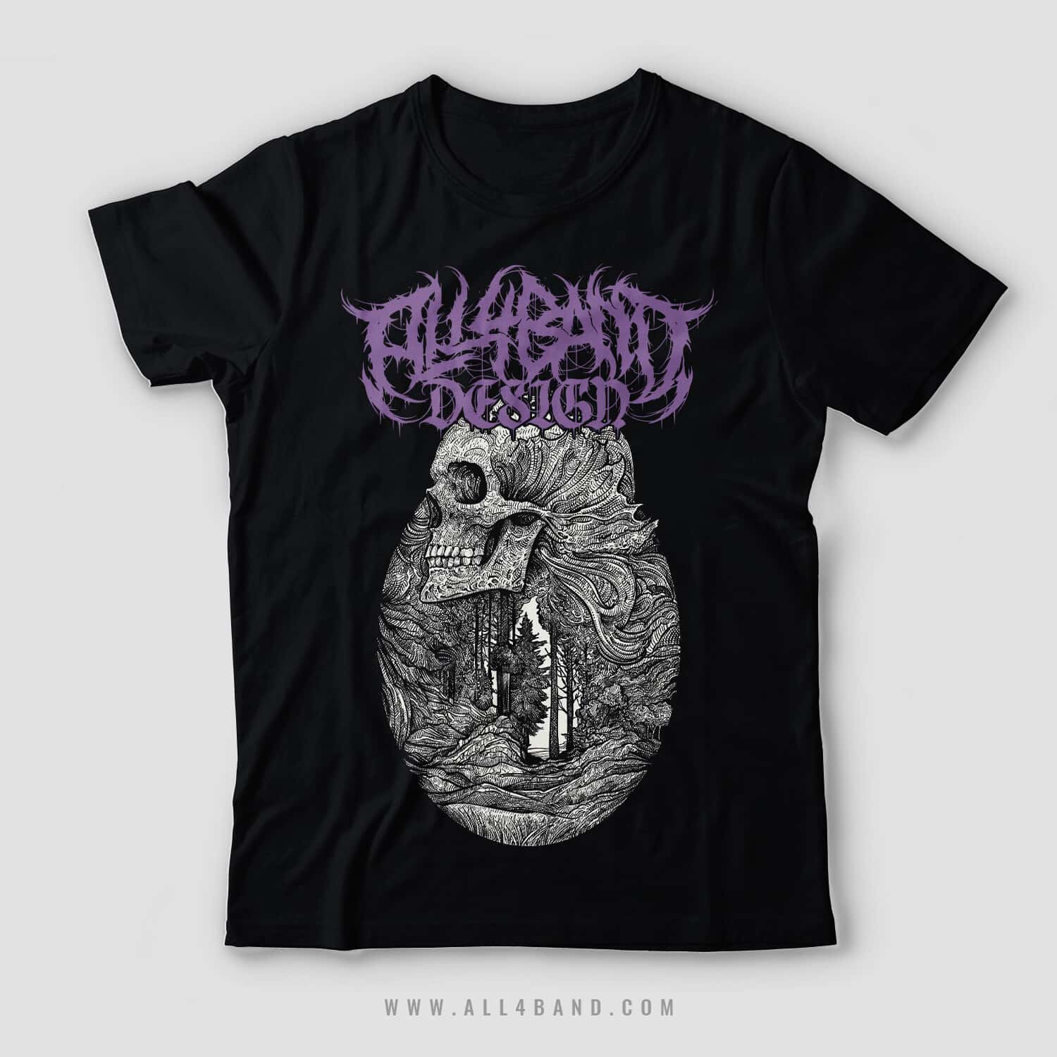 Metal band shirt design titled Dark Forest