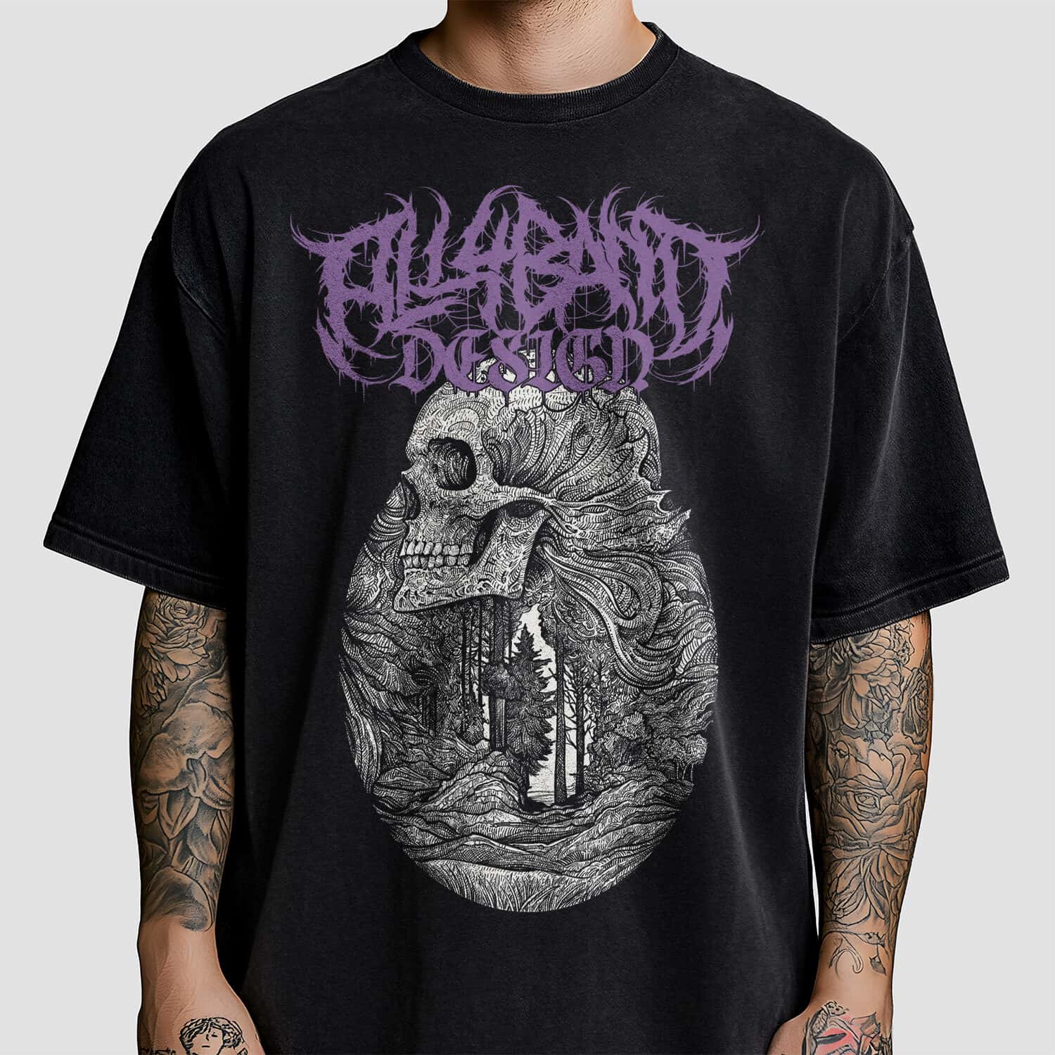 Metal band shirt design titled Dark Forest