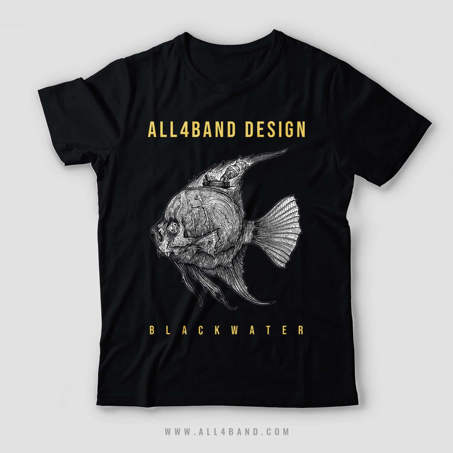 Metal band shirt design titled Blackwater