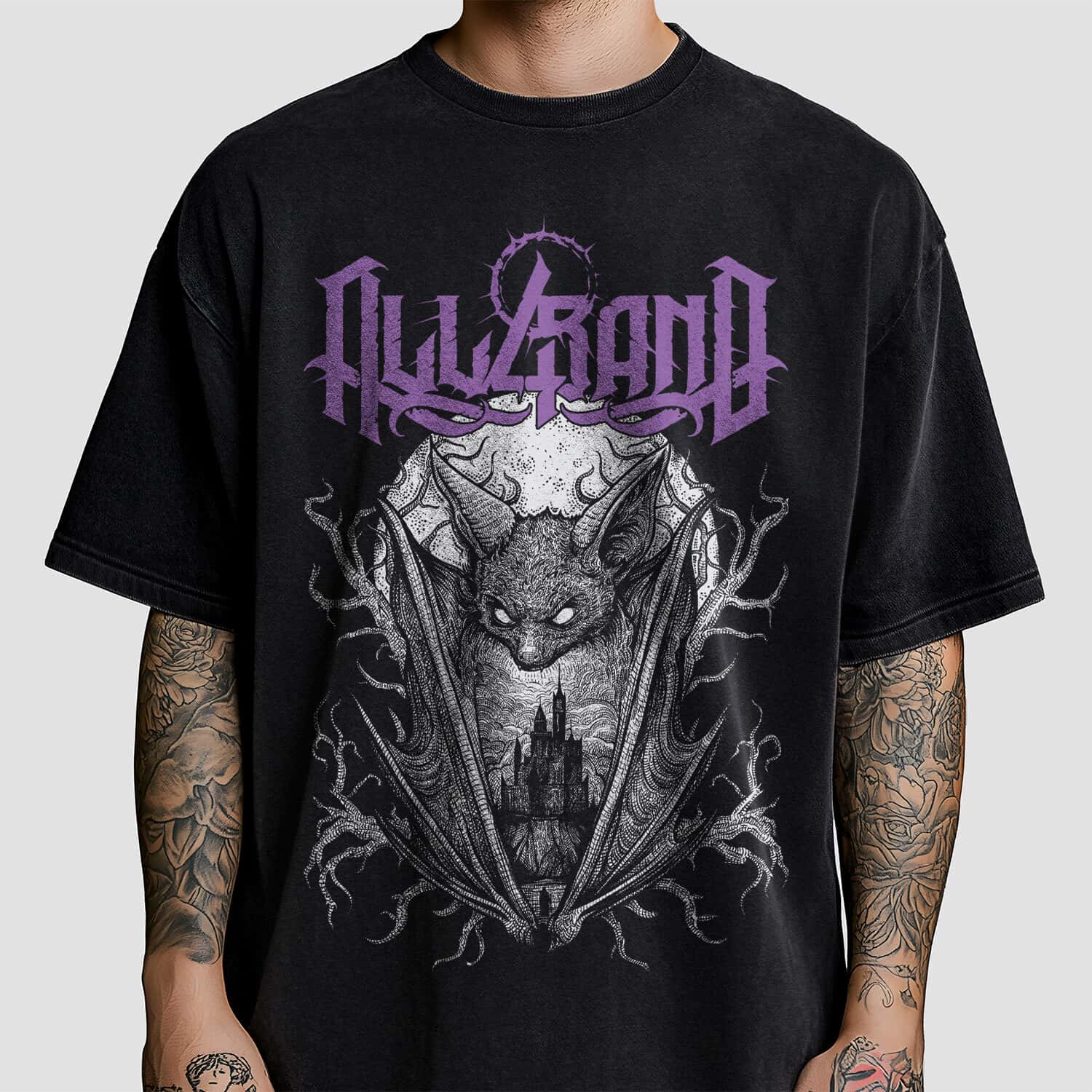 Metal band shirt design titled Vampire's Castle