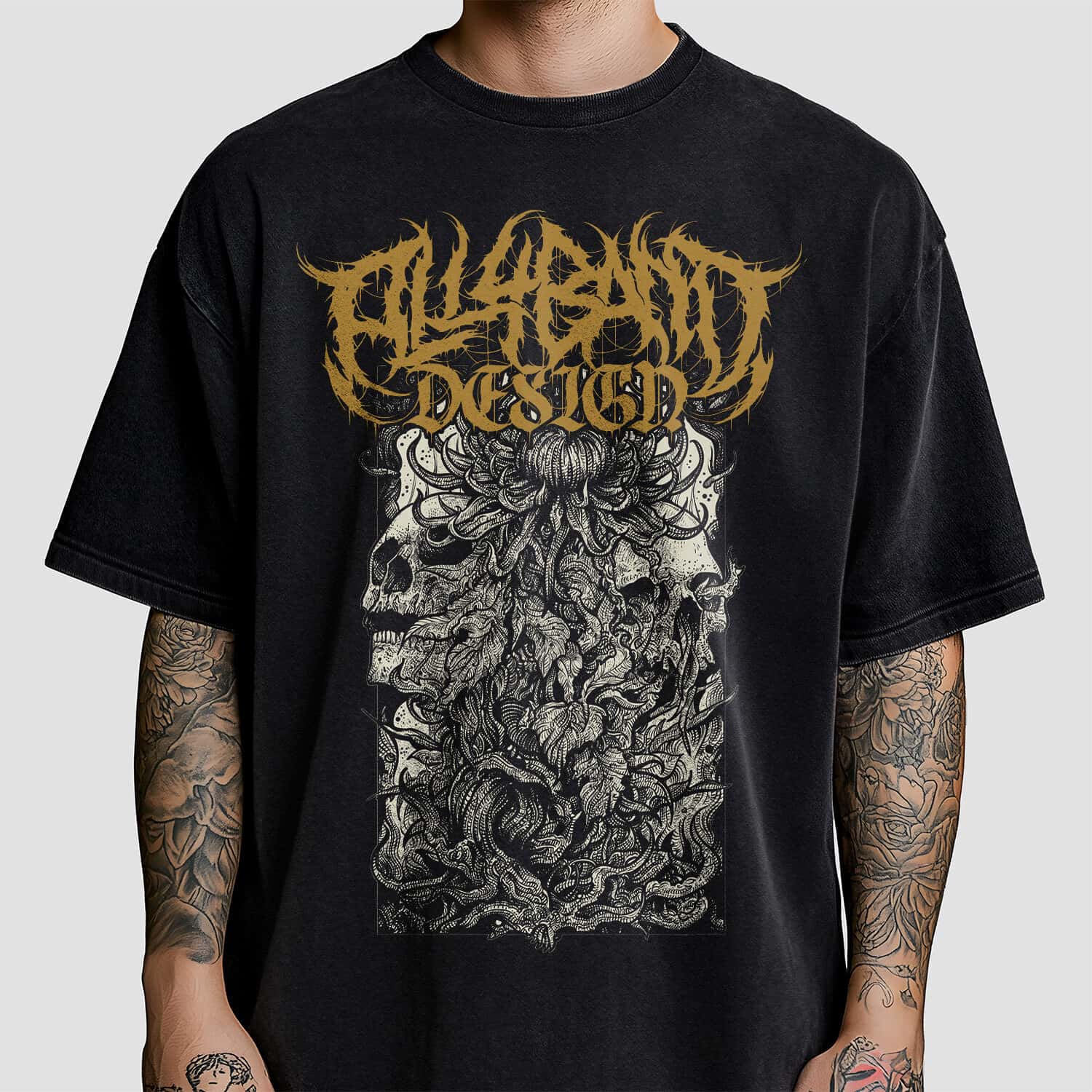 Metal band shirt design titled Death Bloom
