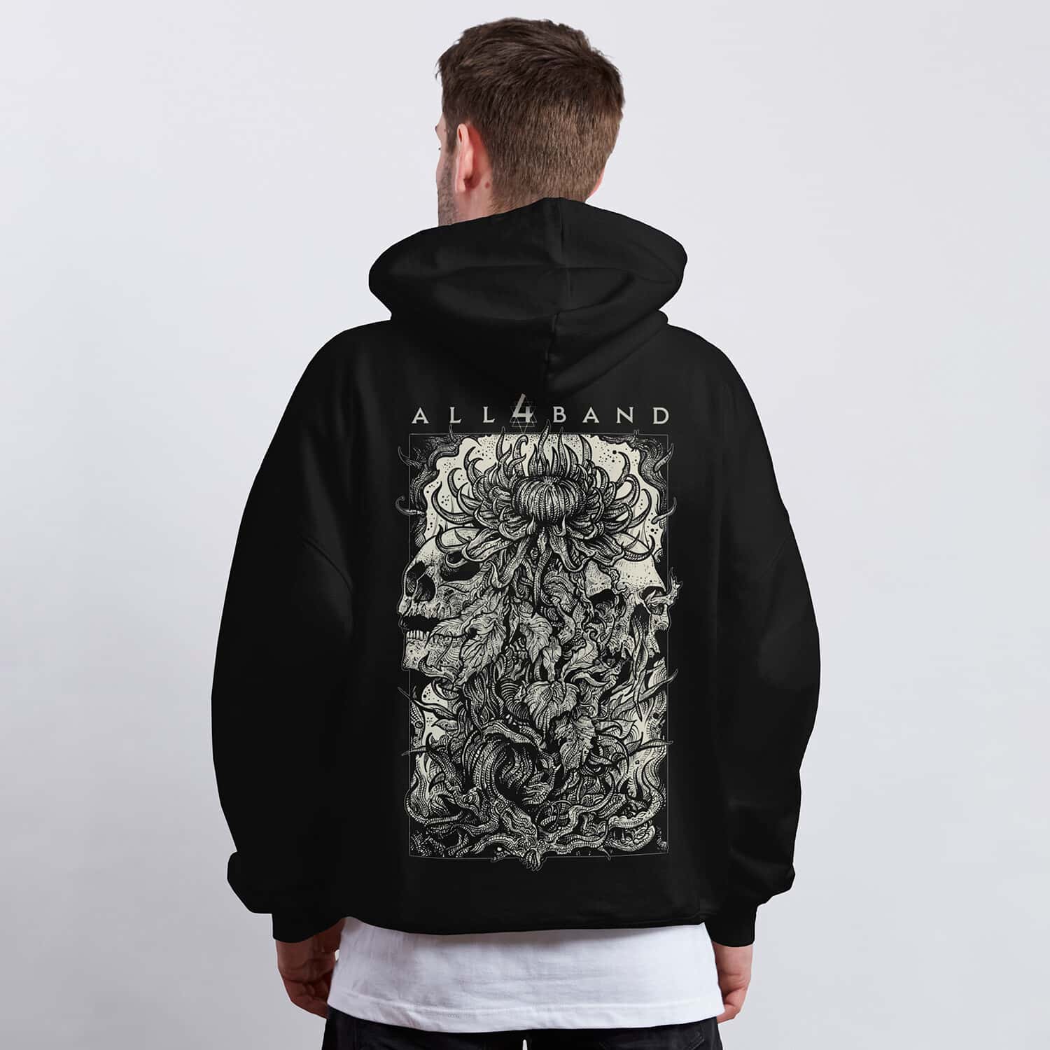 Metal band hoodie design titled Death Bloom