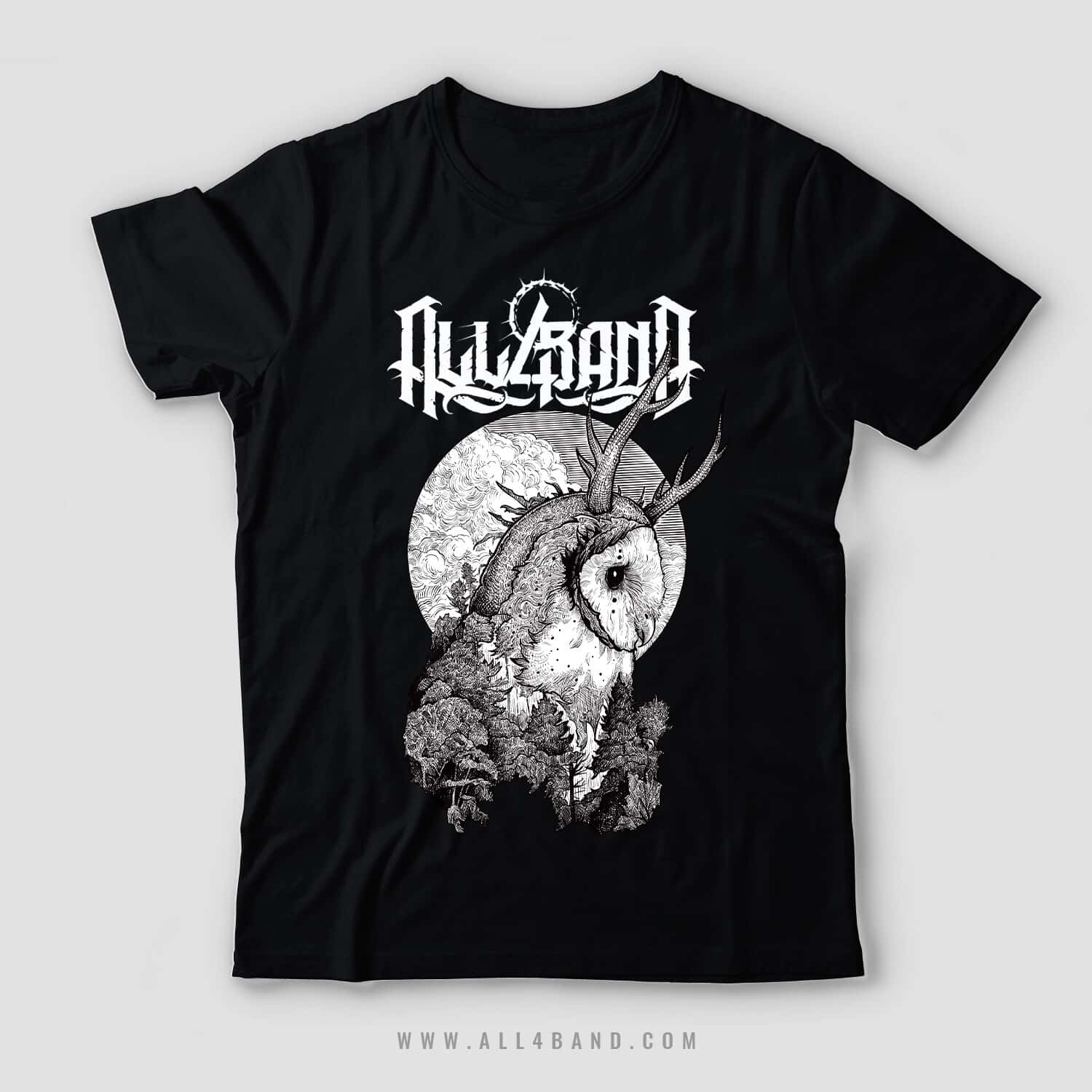 Metal band shirt design titled Spirit Of The Forest