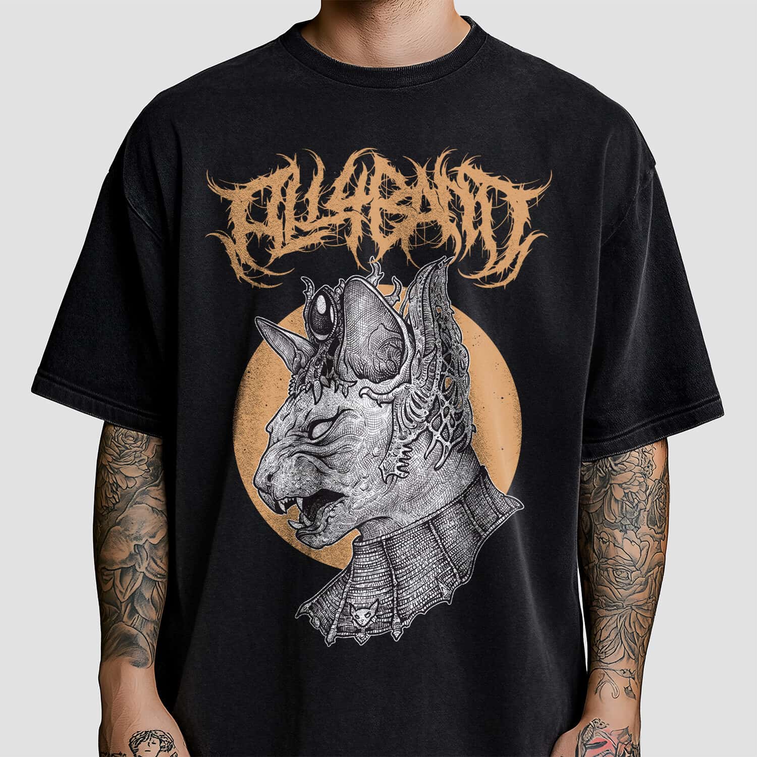 Metal band shirt design titled Sphynx