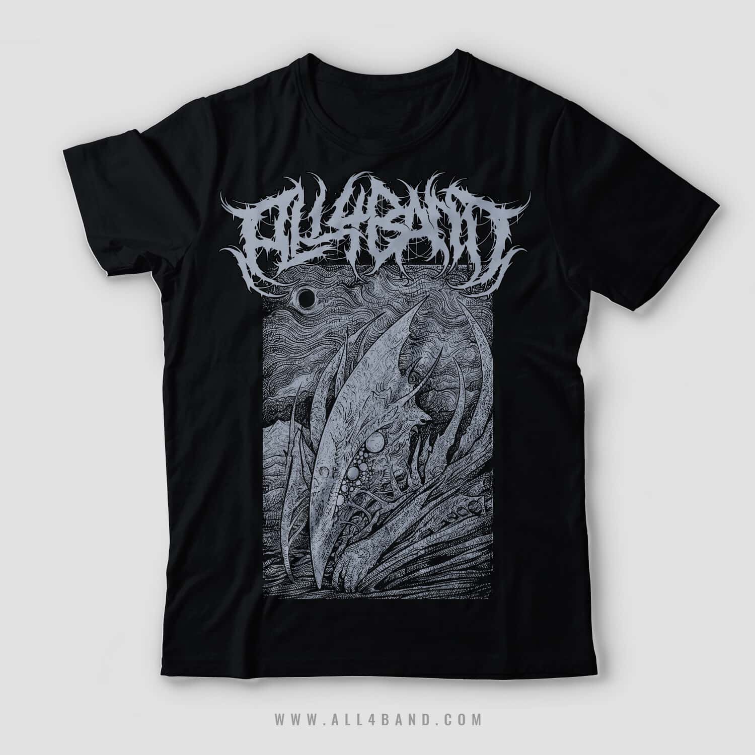 Metal band shirt design titled Alien Creature