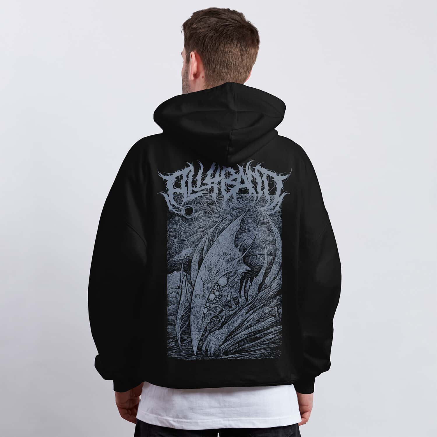 Metal band hoodie design titled Alien Creature