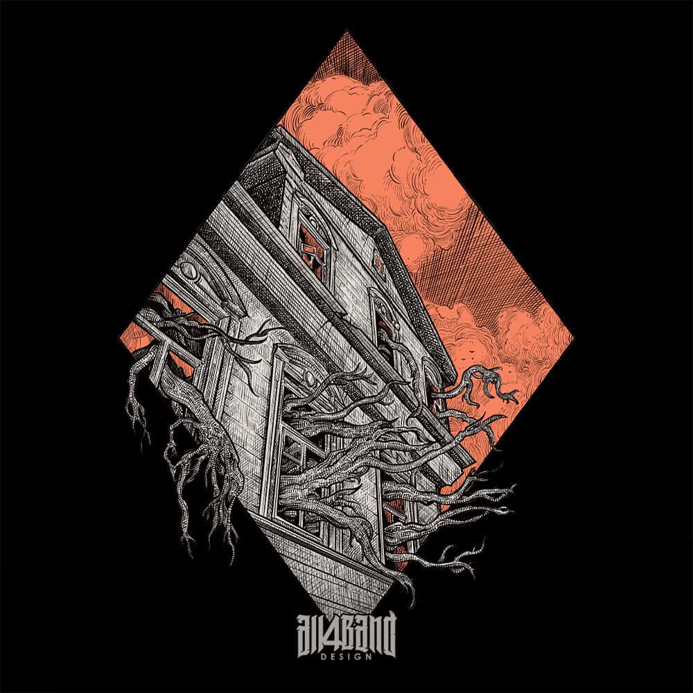 Metal band artwork titled Overgrown House