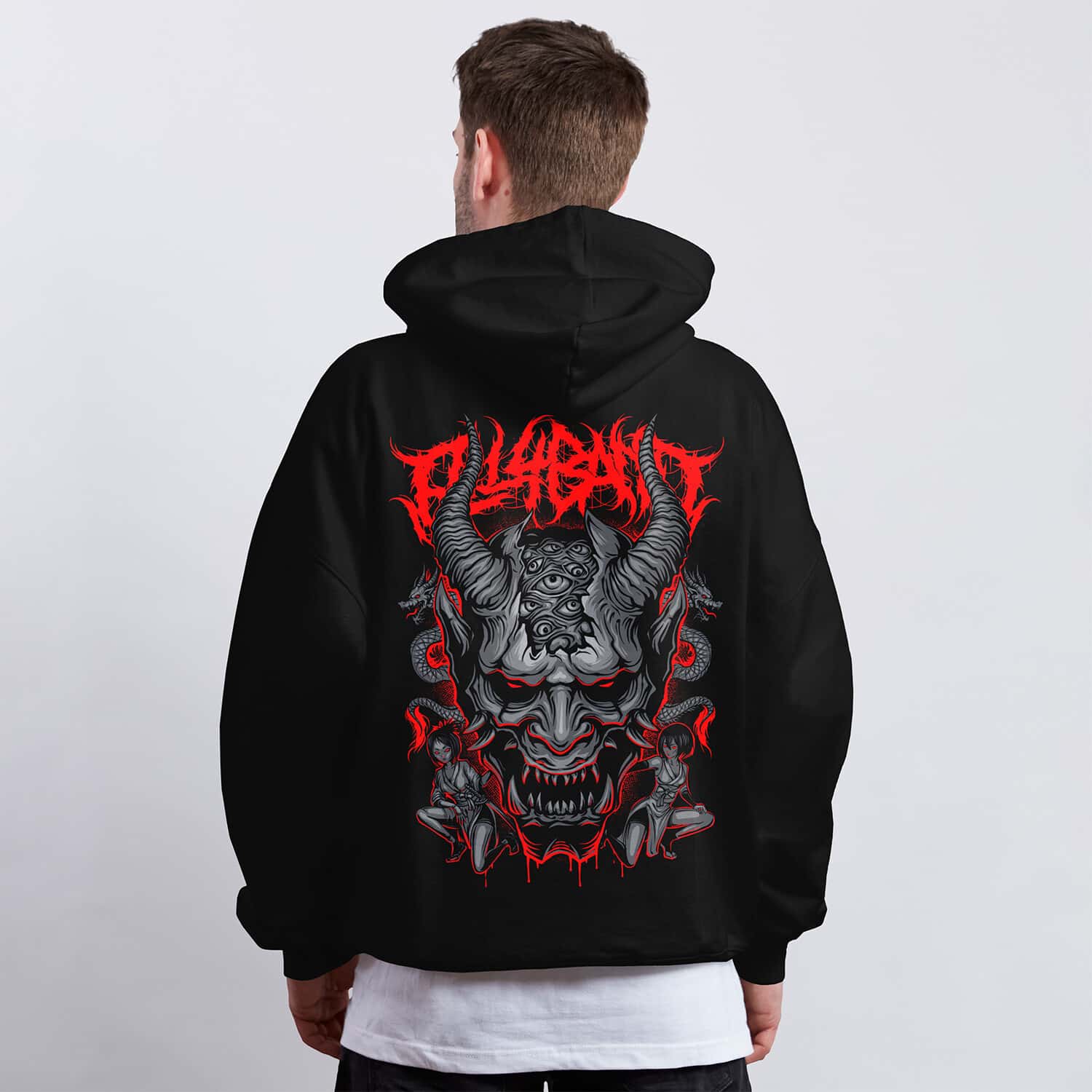 Metal band hoodie design titled Hannya