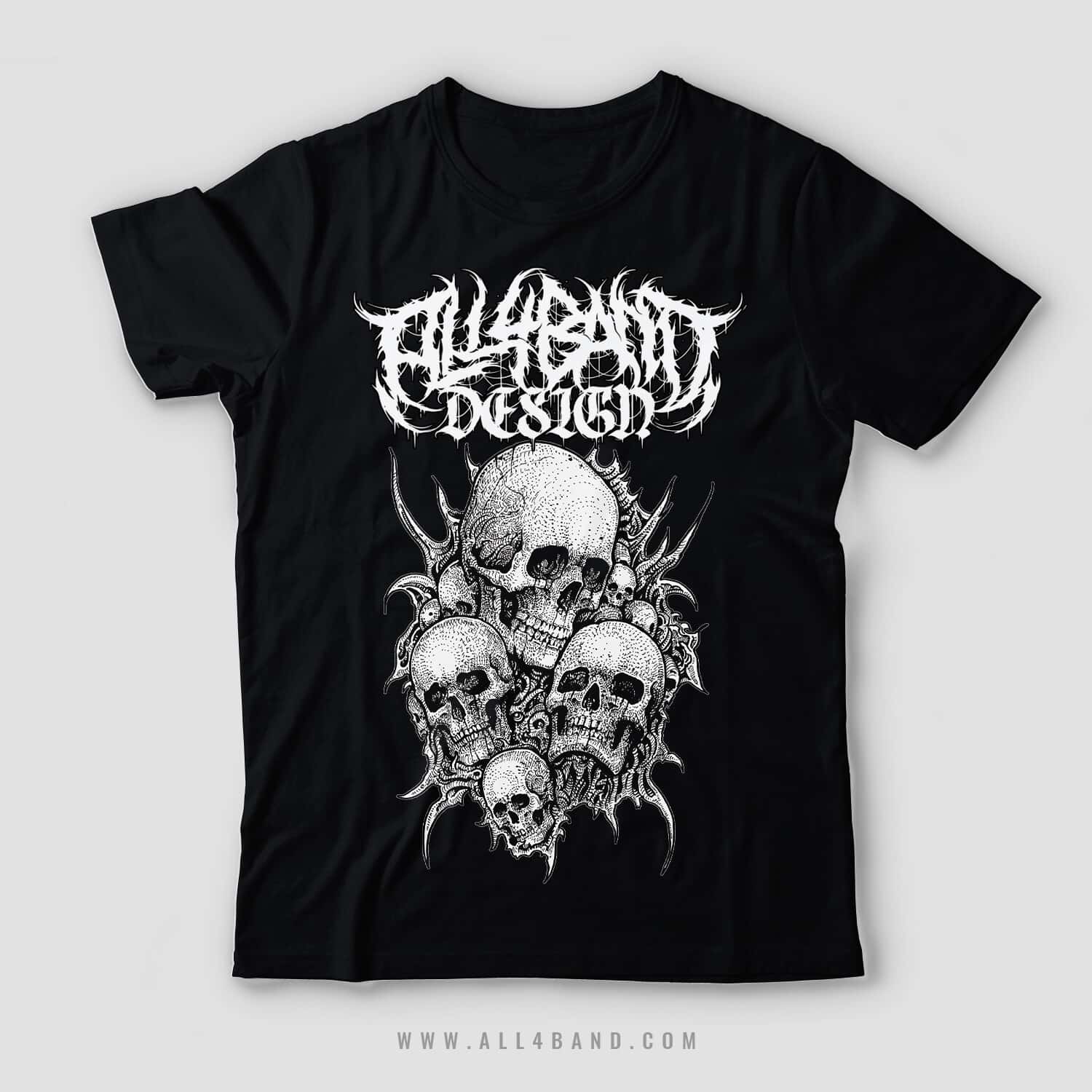 Metal band shirt design titled Sinners