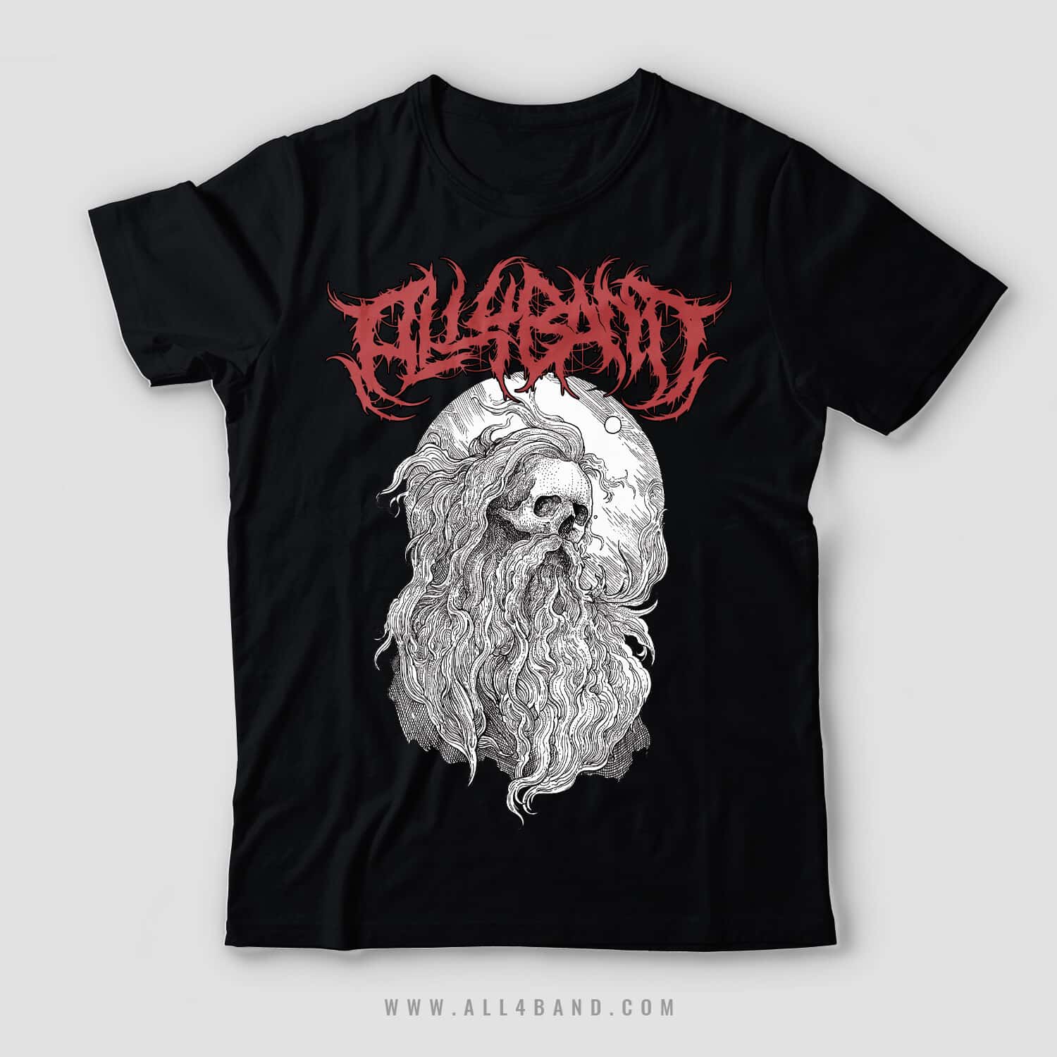 Metal band shirt design titled The Wise Man