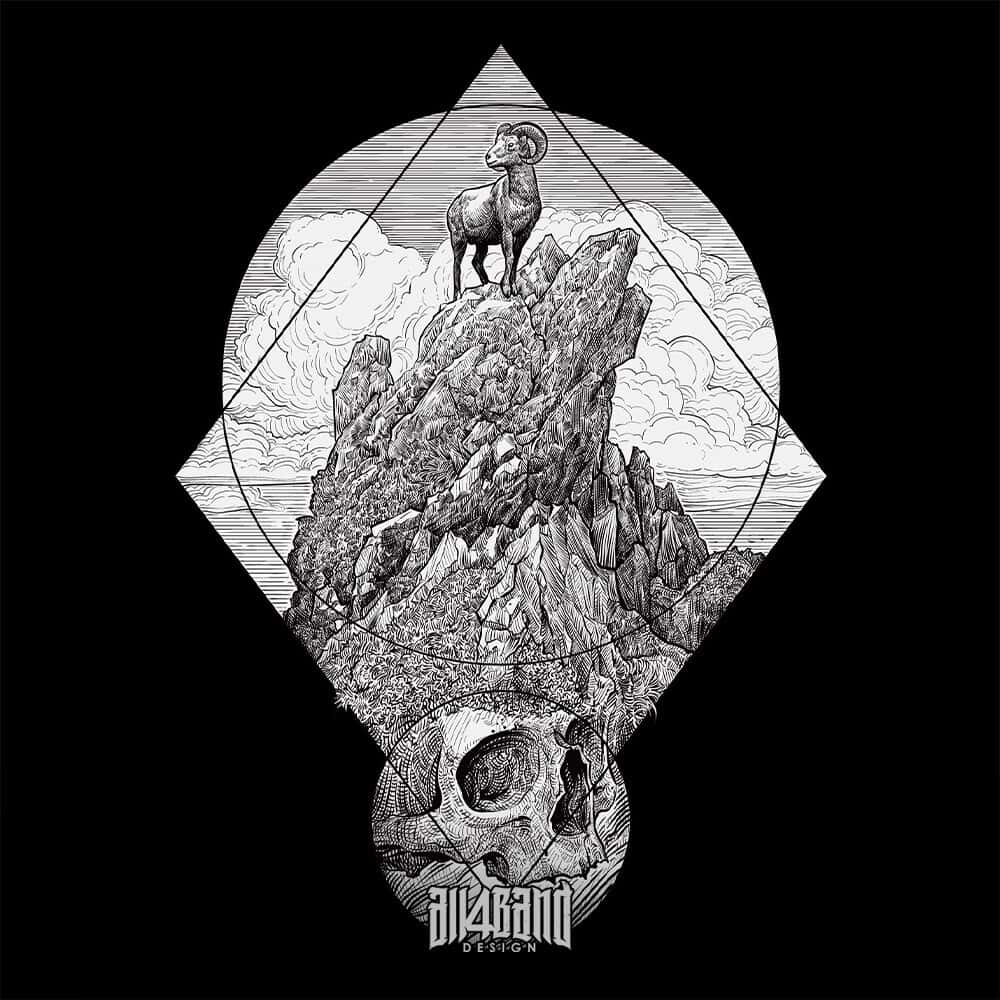 Metal band artwork titled On Mountain Top