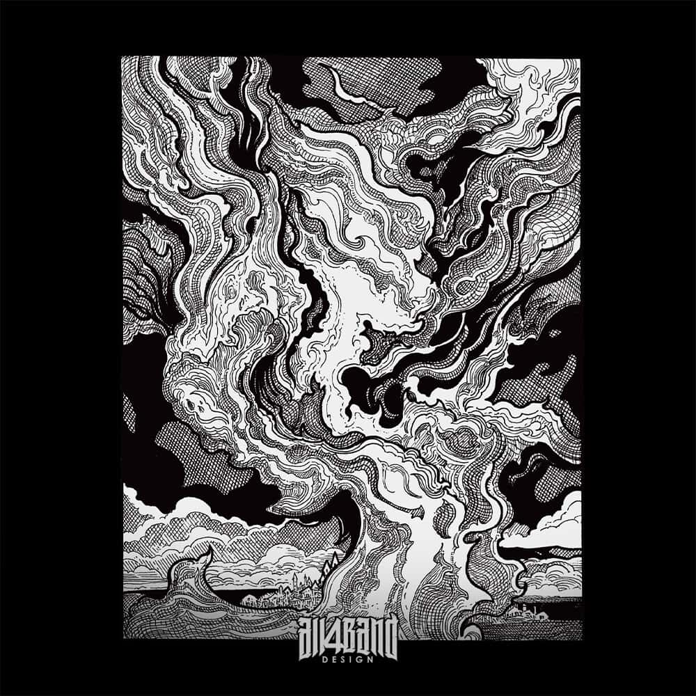 Metal band artwork titled in Flames