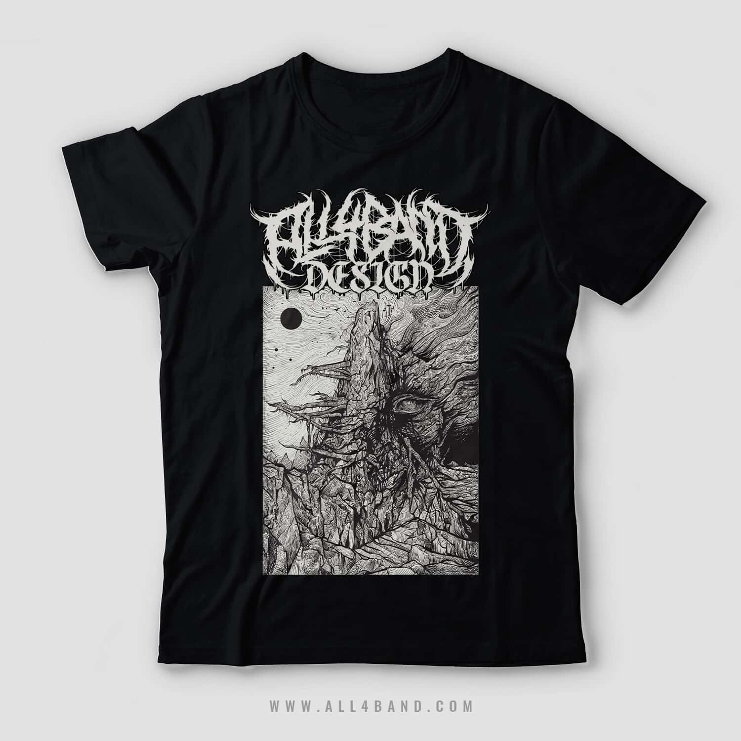 Metal band shirt design titled Mountain Spirit