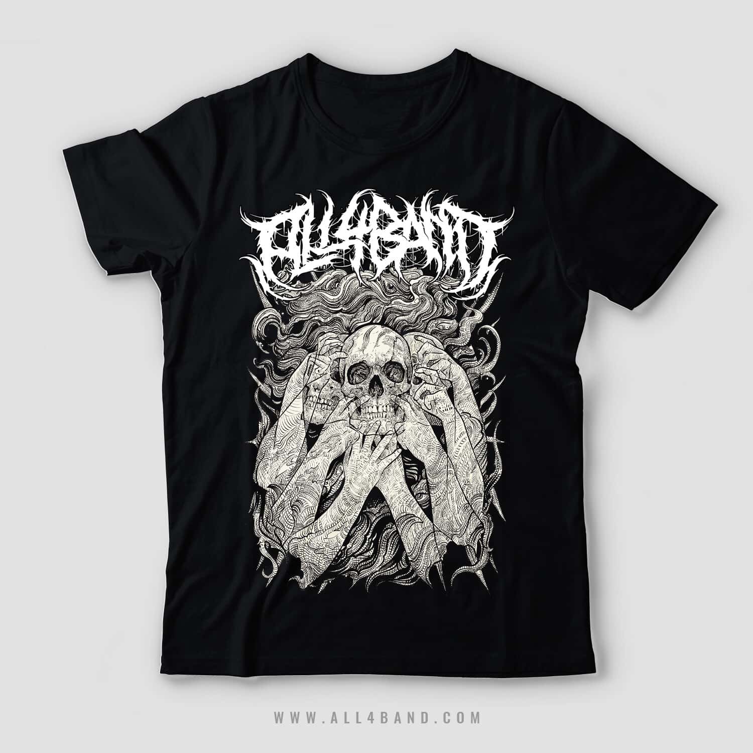 Metal band shirt design titled Split