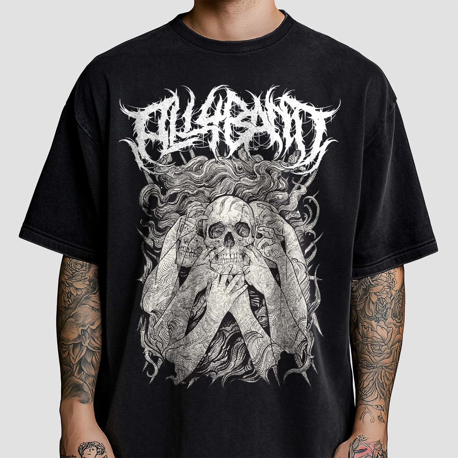 Metal band shirt design titled Split