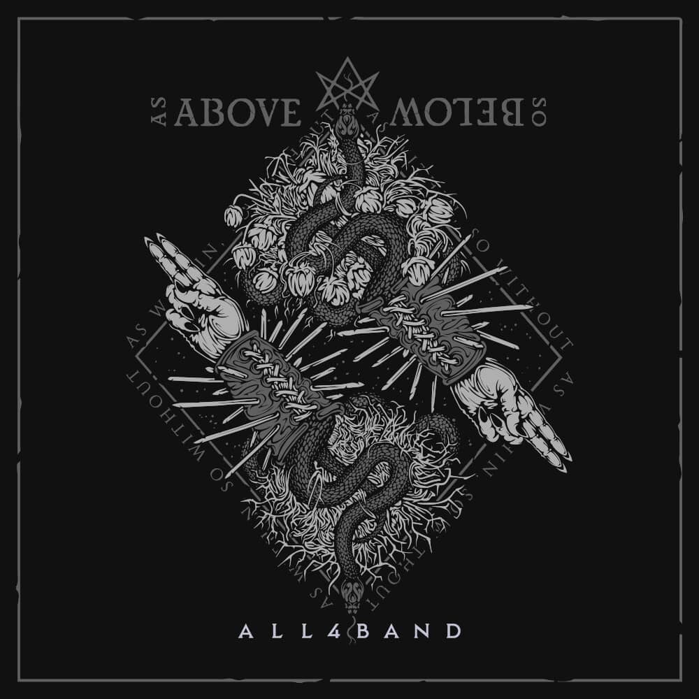 Satanic metal band artwork titled As Above So Below