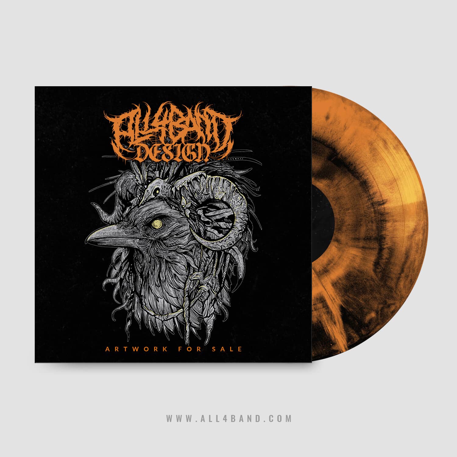 Album cover art for metal bands titled Witch Crow
