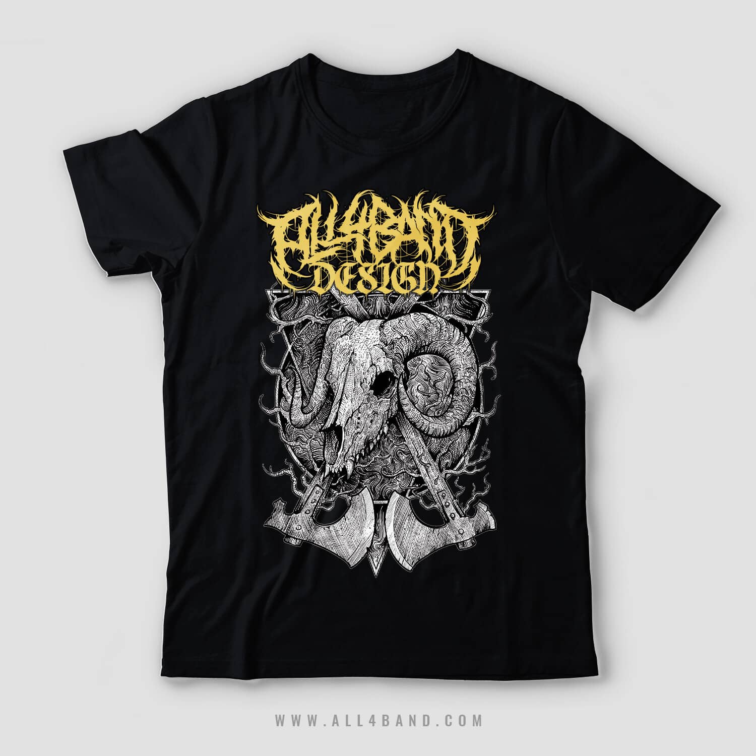 Metal band shirt design titled Berserker
