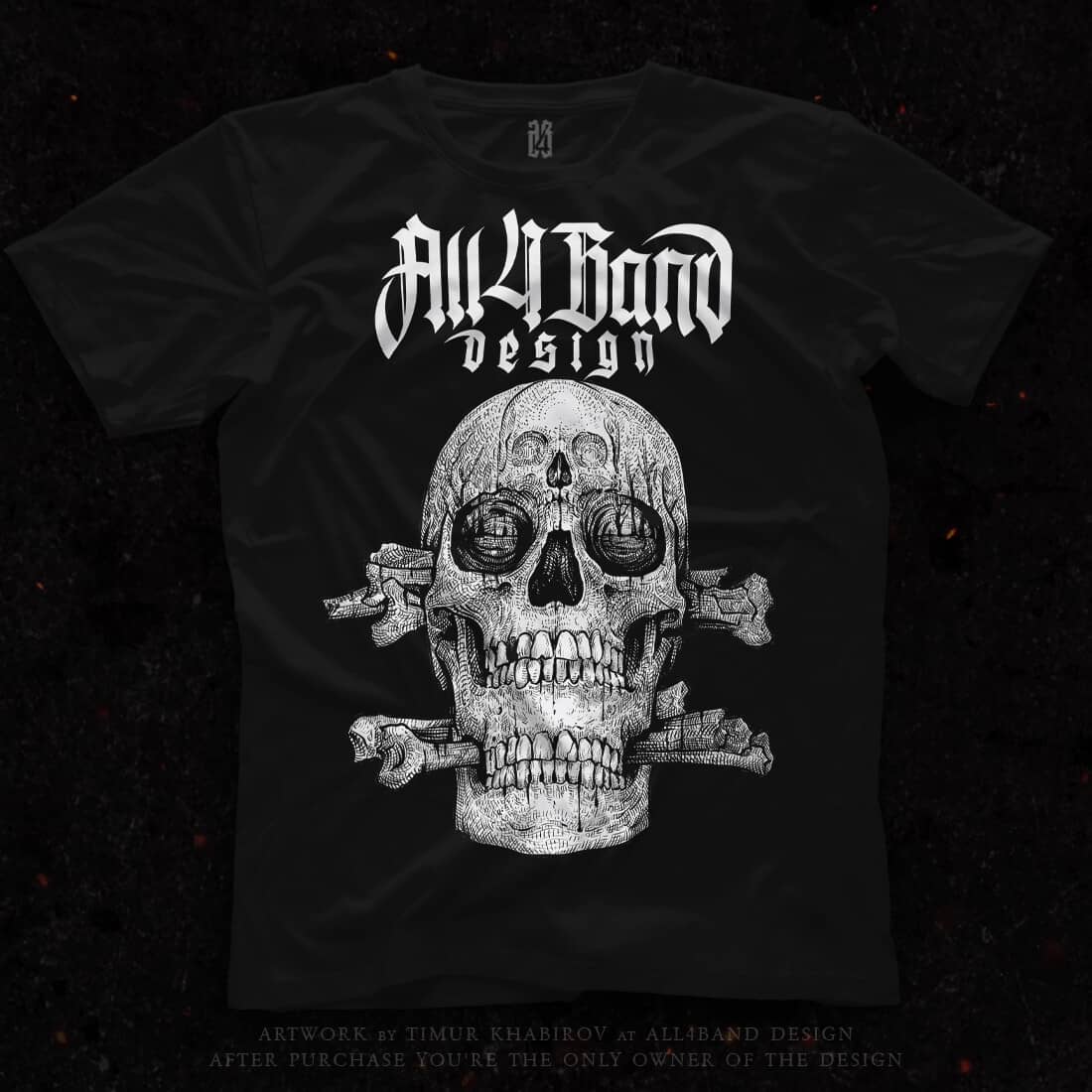 Shirt design 'Double Skull' for sale