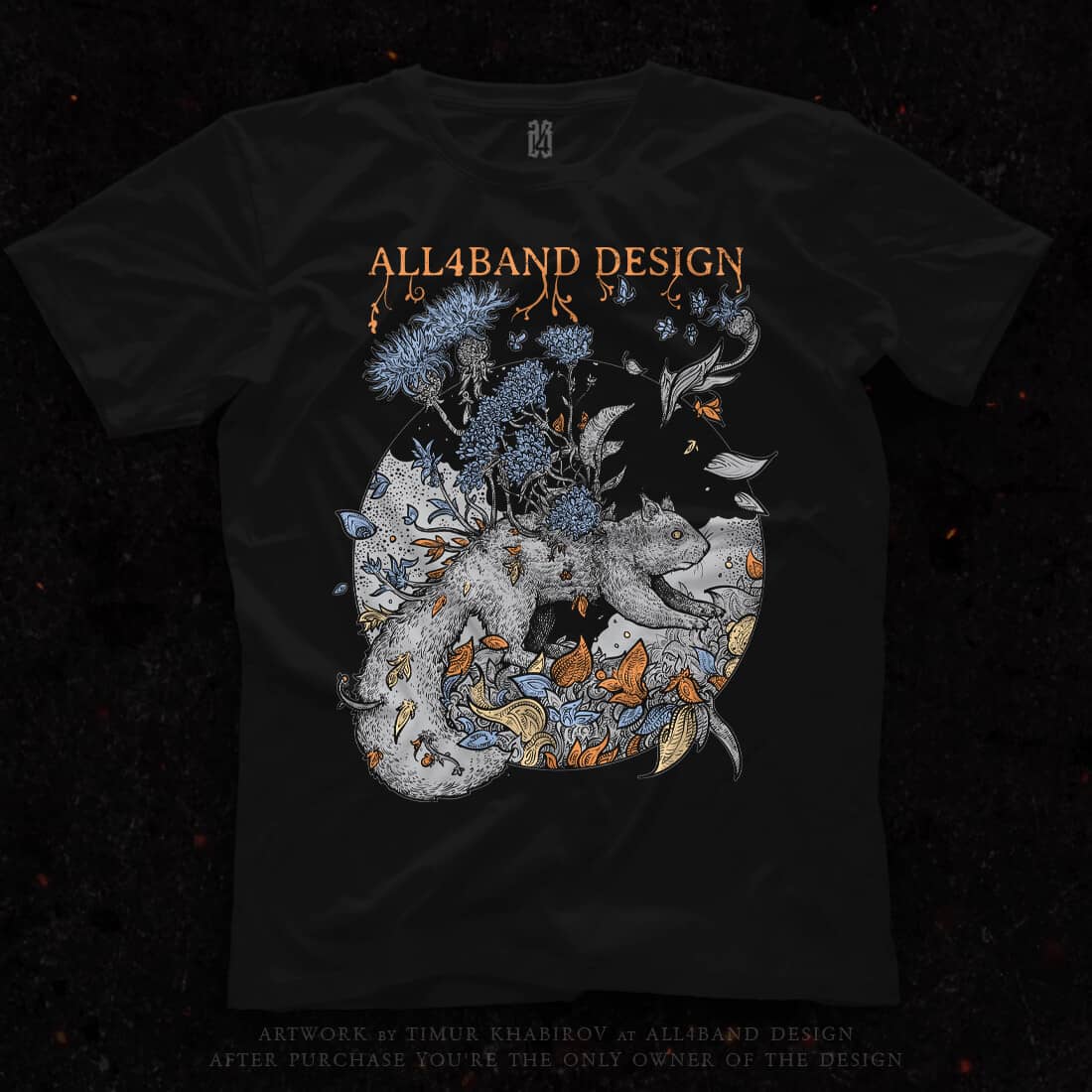 Shirt design 'Blossoming Squirrel'