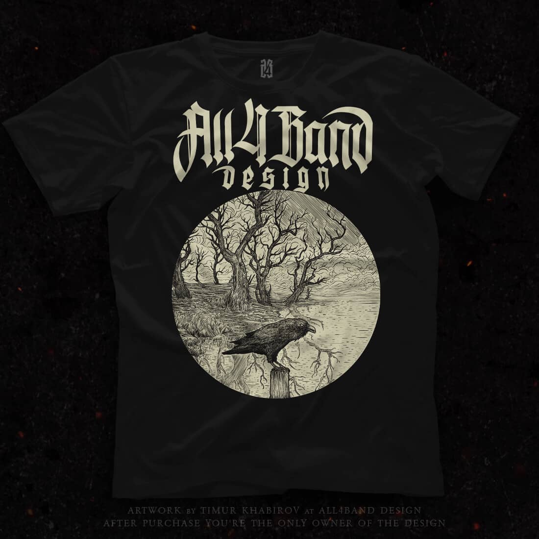 Shirt design 'Raven On The Shore'