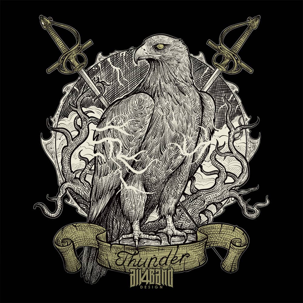 Metal band artwork titled Bird of Thunder