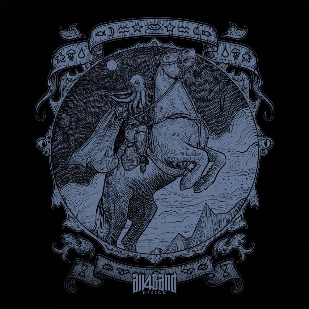 Metal band artwork titled Cthulhu Rider