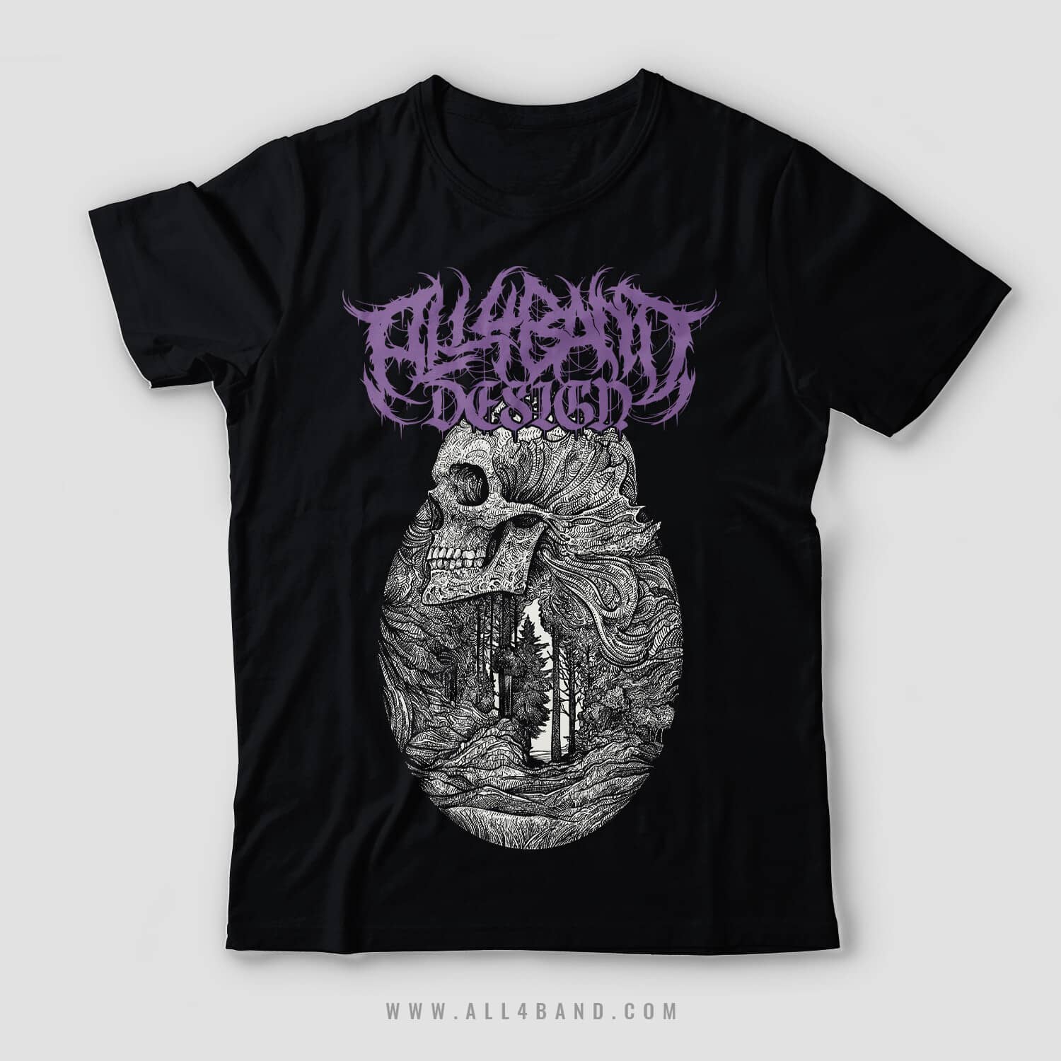 Metal band shirt design titled Dark Forest