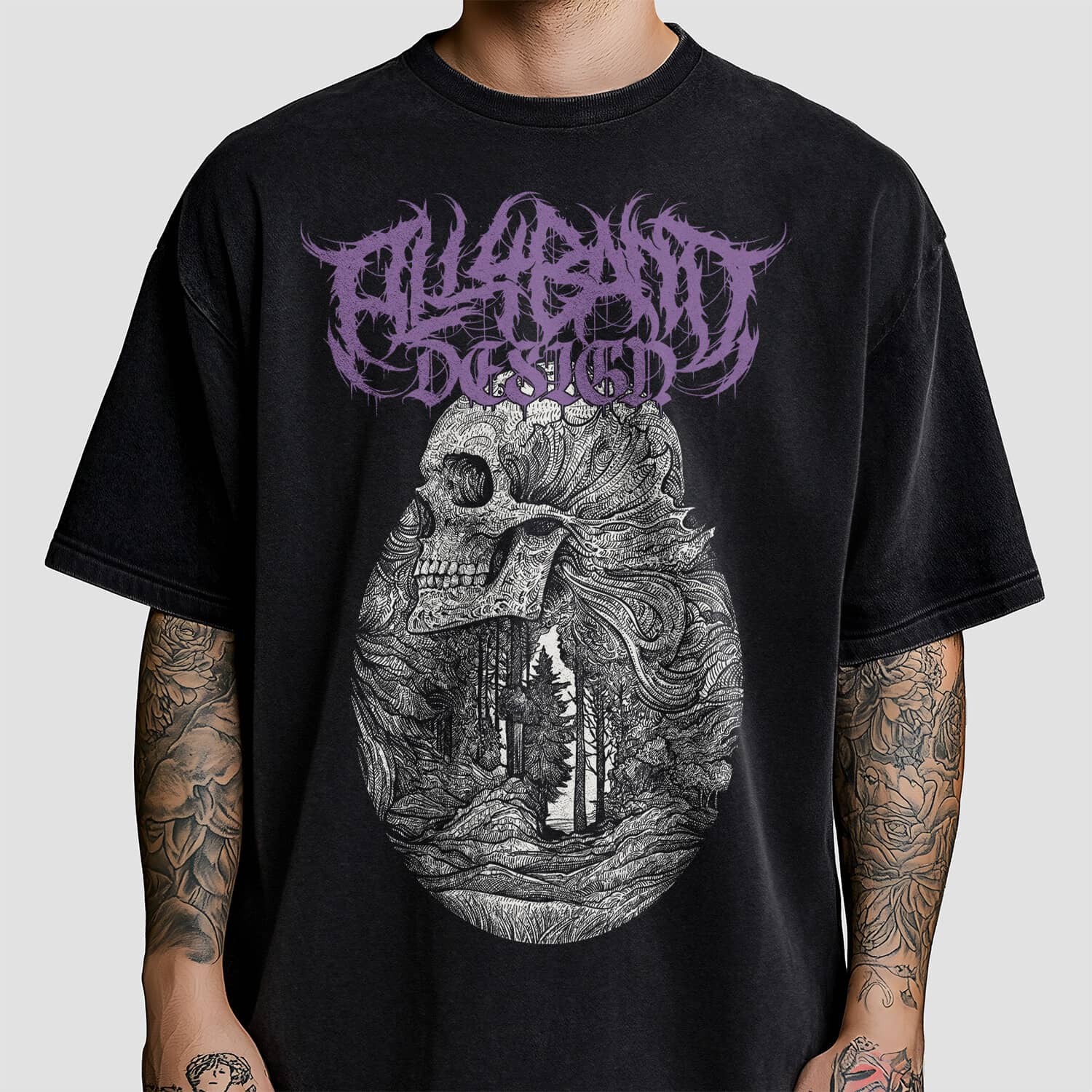 Metal band shirt design titled Dark Forest