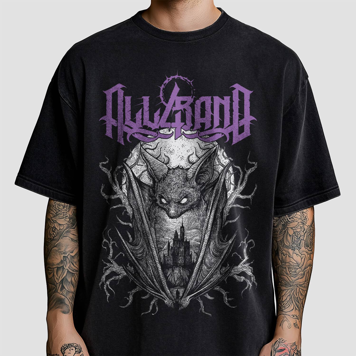 Metal band shirt design titled Vampire's Castle