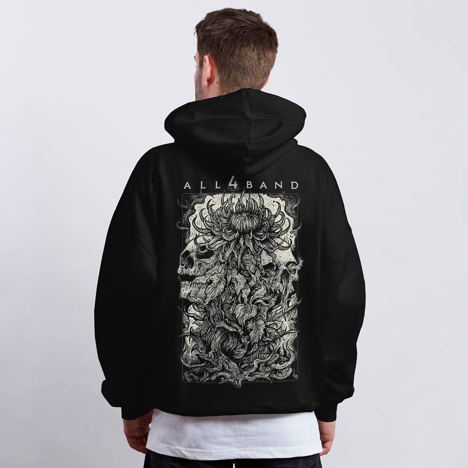 Metal band hoodie design titled Death Bloom