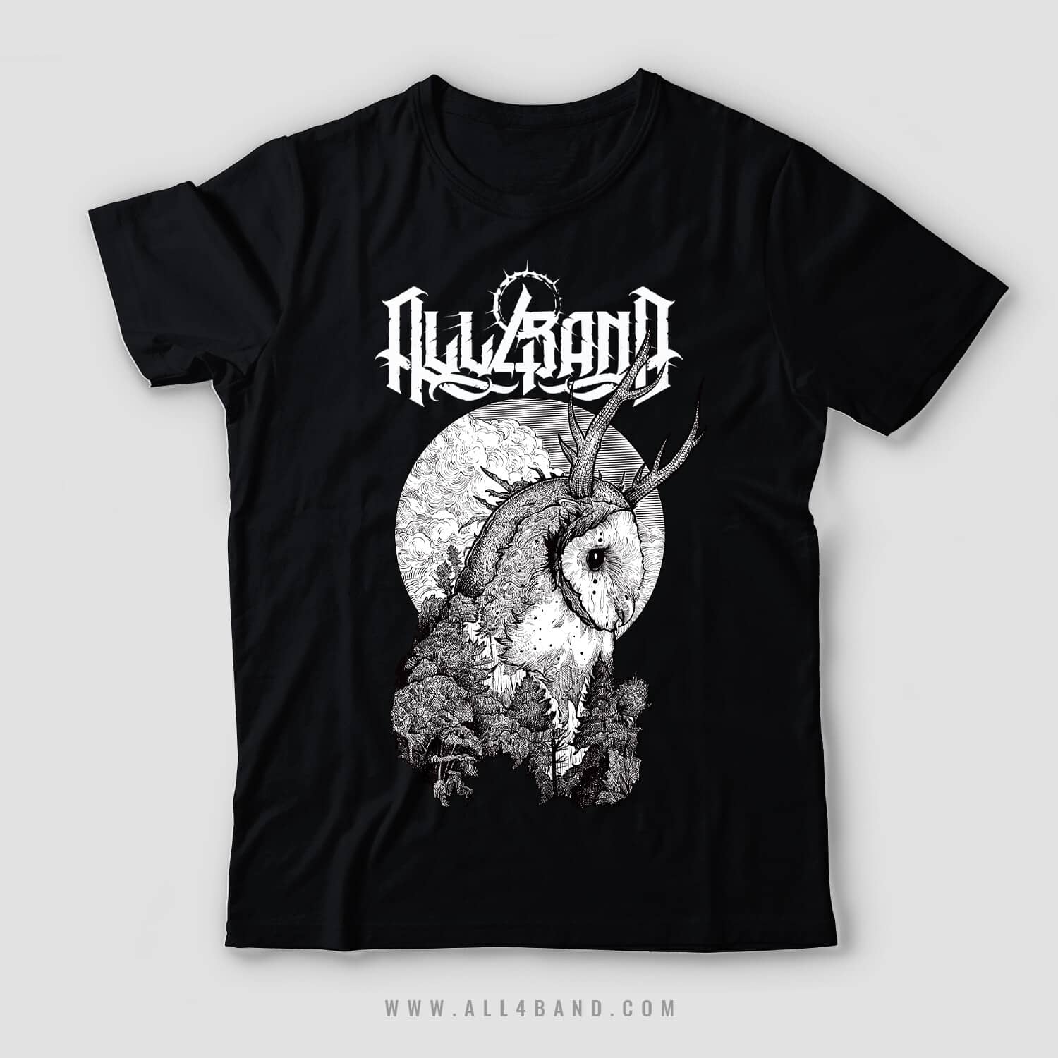 Metal band shirt design titled Spirit Of The Forest
