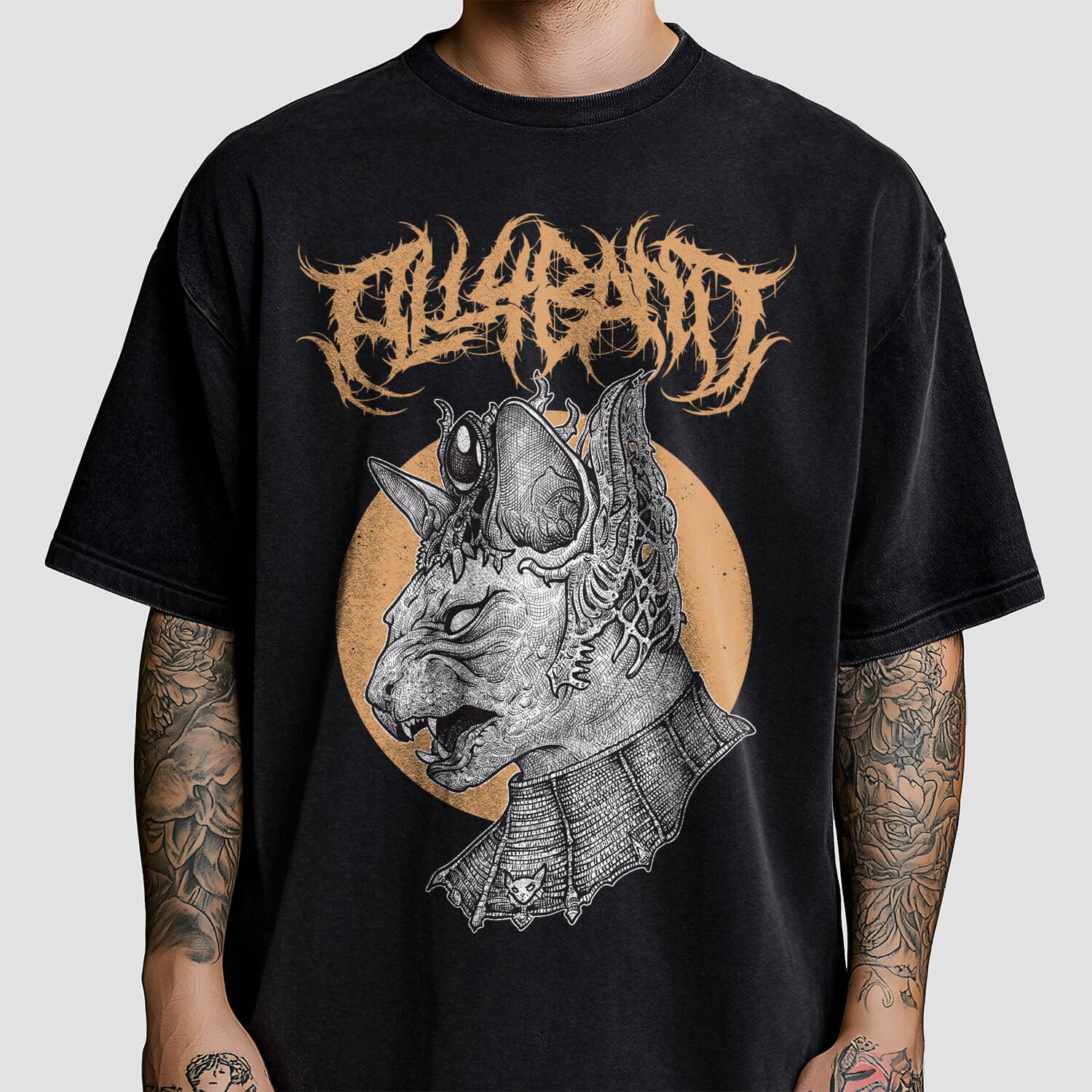 Metal band shirt design titled Sphynx