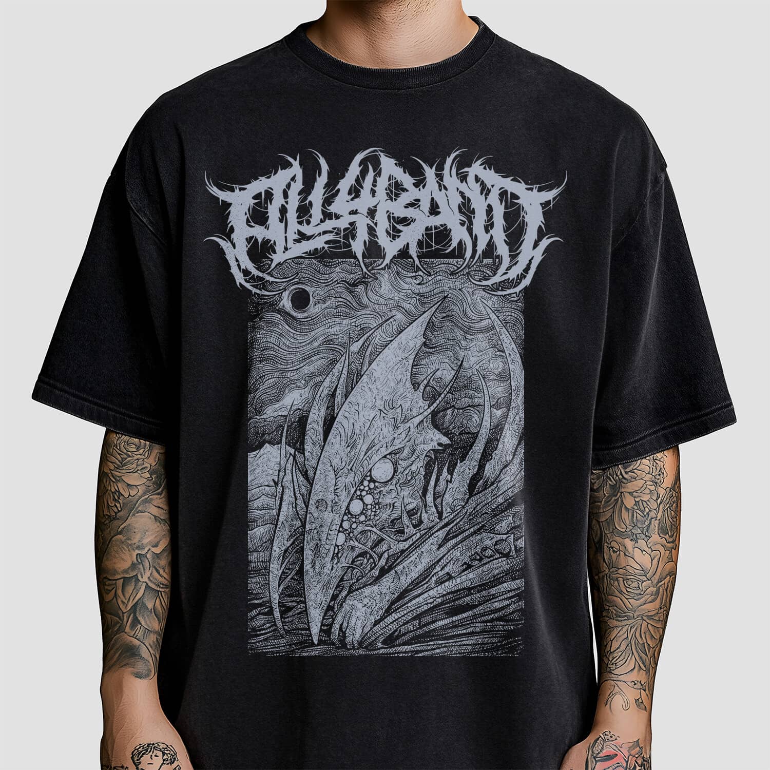 Metal band shirt design titled Alien Creature