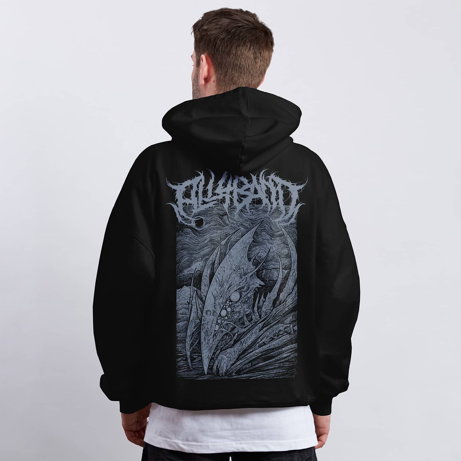 Metal band hoodie design titled Alien Creature