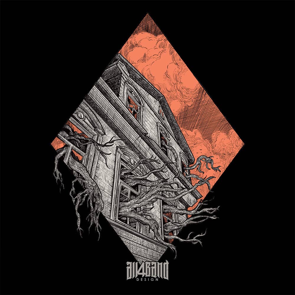 Metal band artwork titled Overgrown House