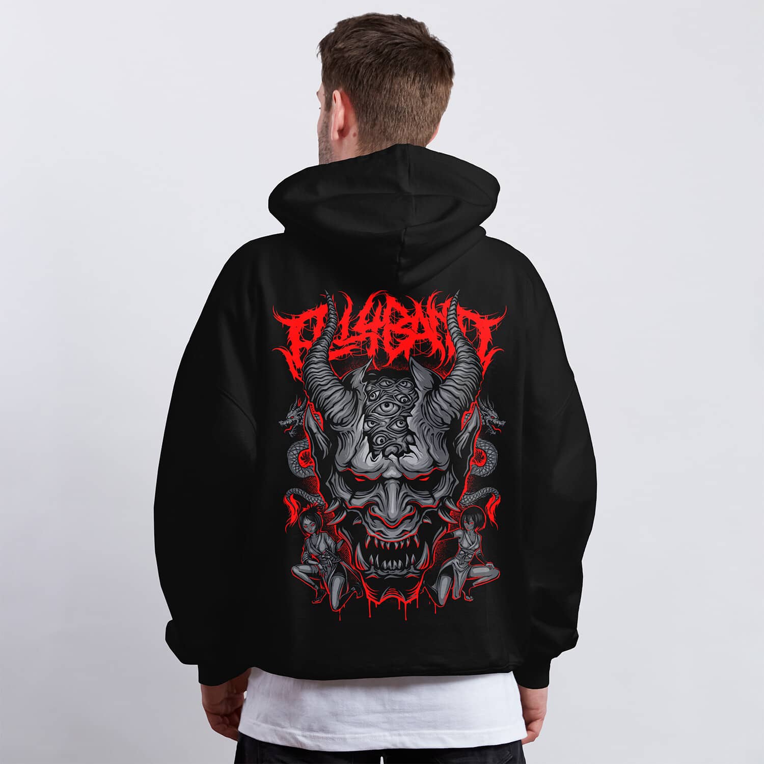 Metal band hoodie design titled Hannya
