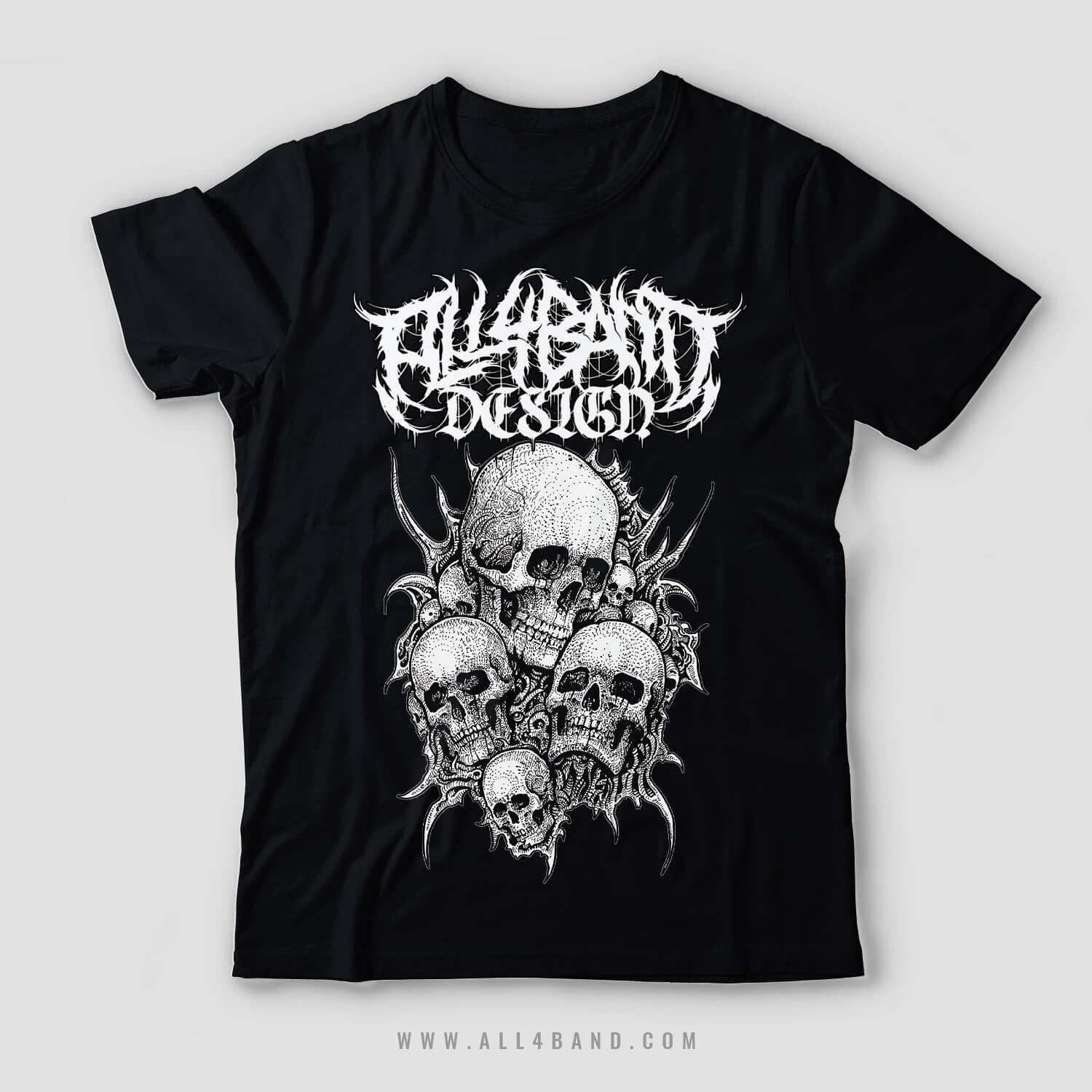 Metal band shirt design titled Sinners