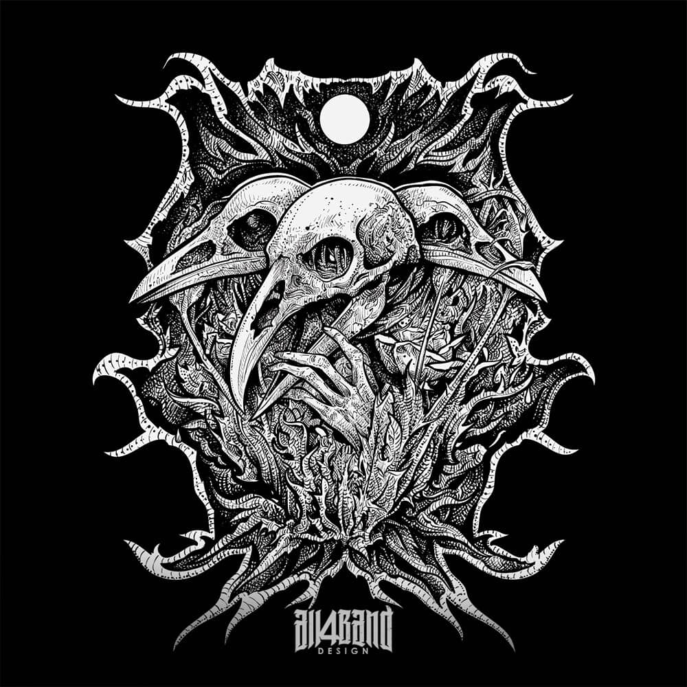 Metal band artwork titled Cursed Trinity