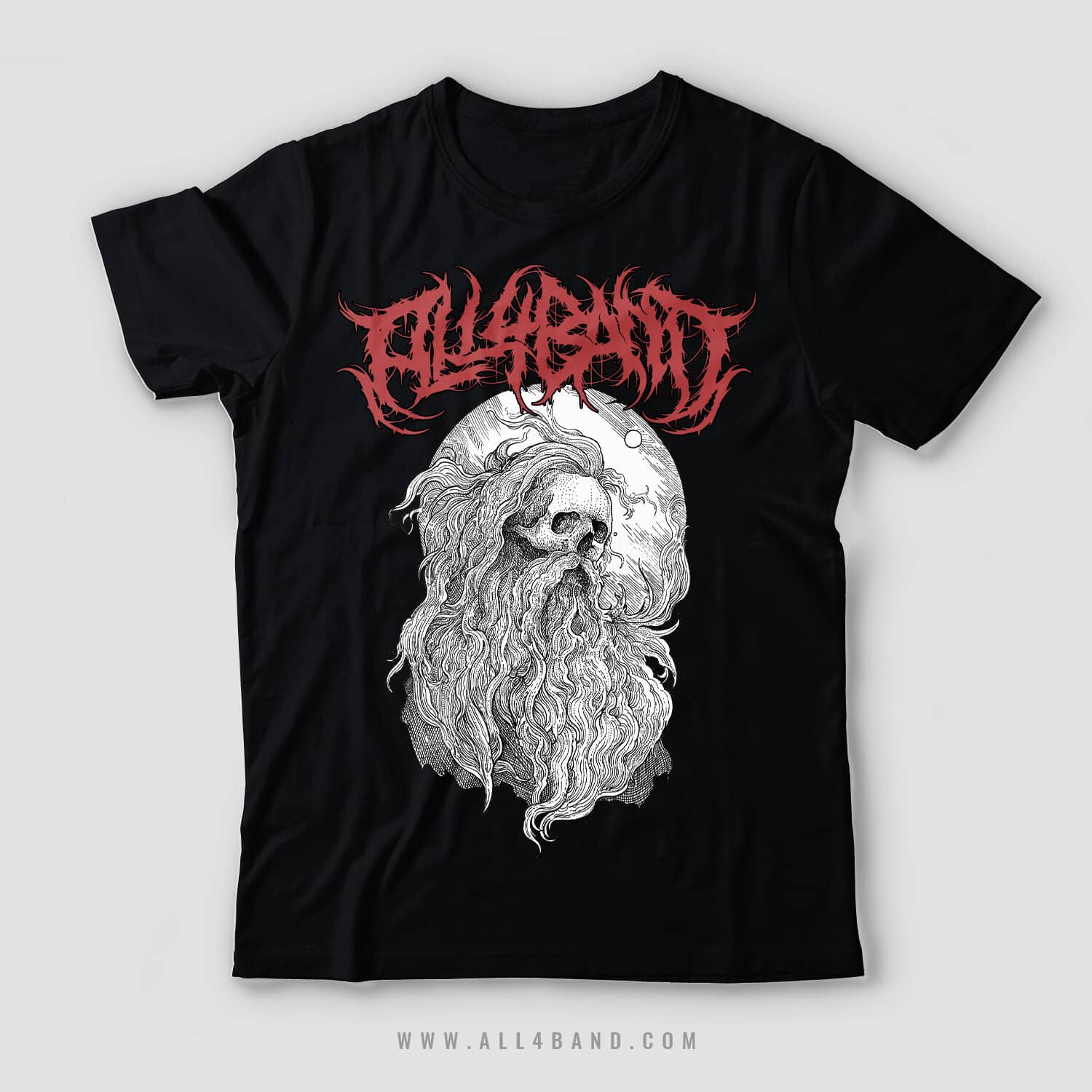Metal band shirt design titled The Wise Man