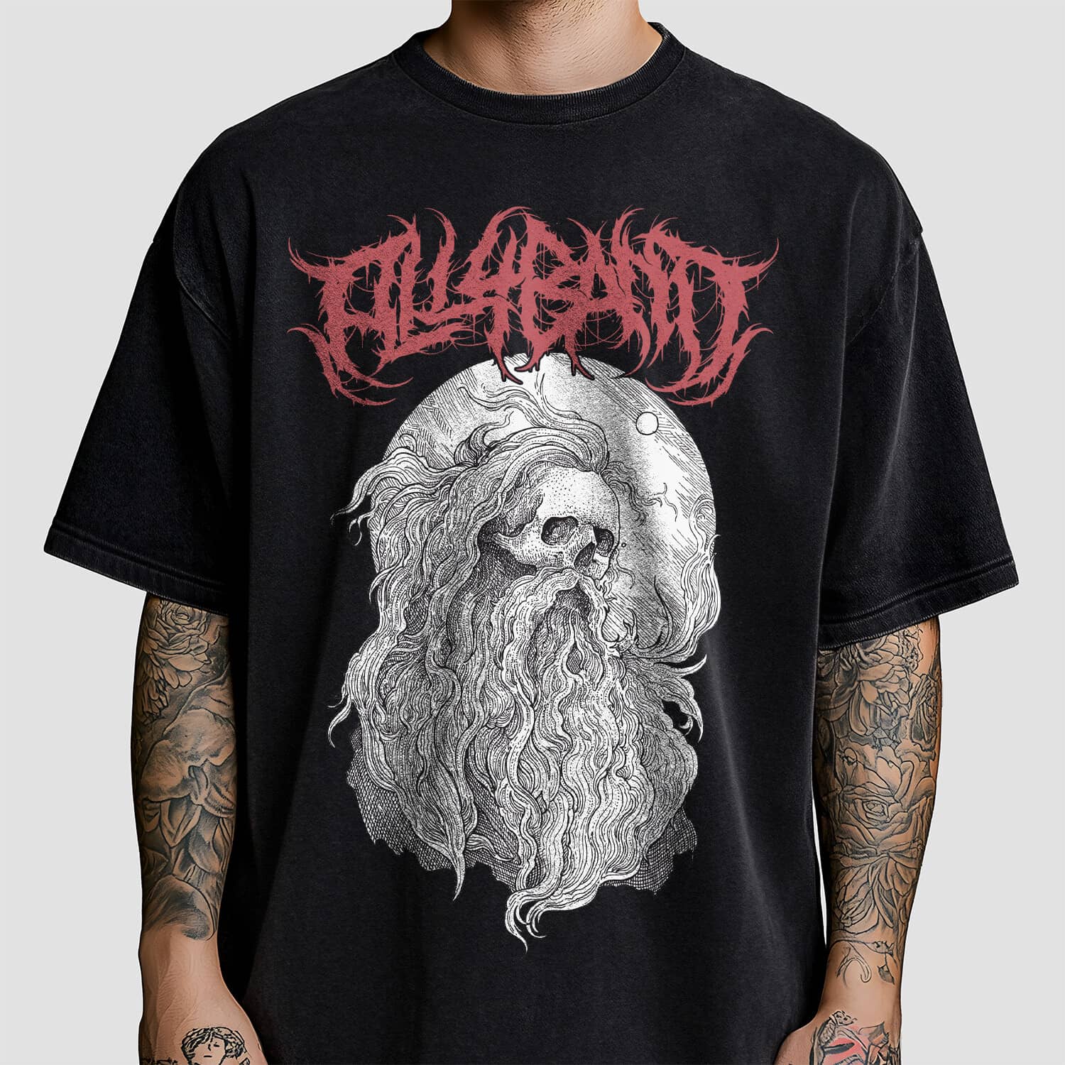 Metal band shirt design titled The Wise Man